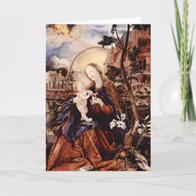 NATIVITY WITH WHITE LILLES - MAGIC OF CHRISTMAS HOLIDAY CARD (Front)