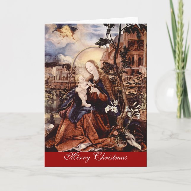 NATIVITY WITH WHITE LILLES - MAGIC OF CHRISTMAS HOLIDAY CARD (Front)