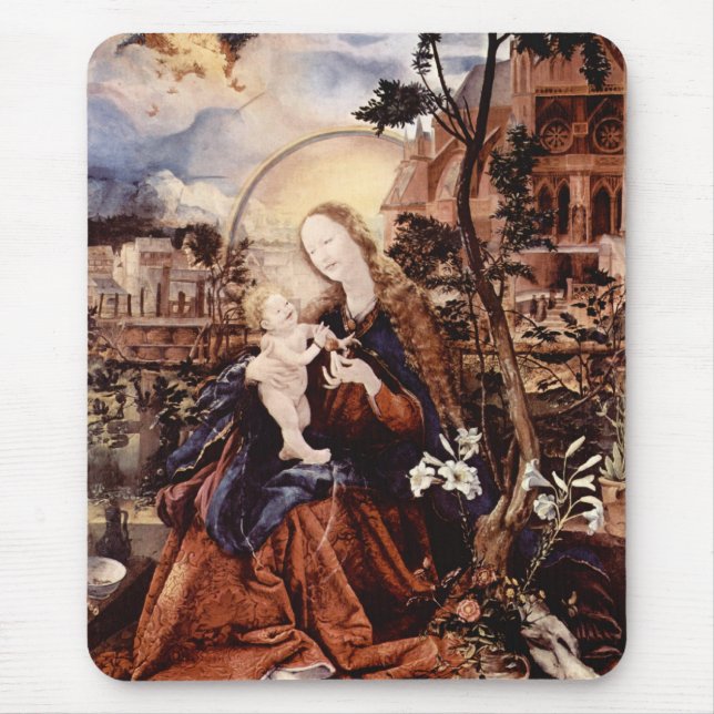 NATIVITY WITH WHITE LILLES - MAGIC OF CHRISTMAS MOUSE PAD (Front)