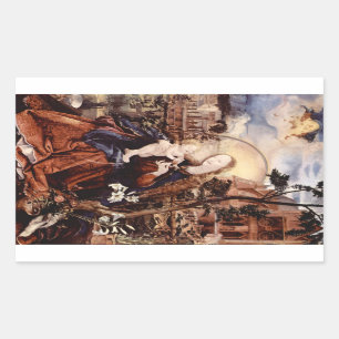 NATIVITY WITH WHITE LILLES - MAGIC OF CHRISTMAS RECTANGULAR STICKER