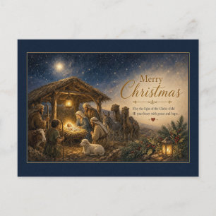 Nativity with Wise Men and Camels Postcard