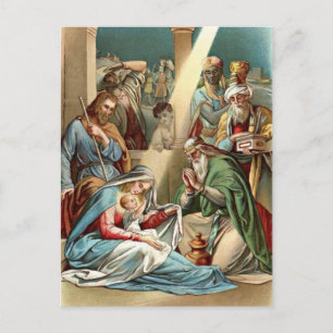 Nativity With Wise Men Postcard