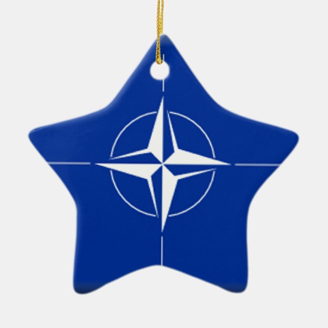 NATO Flag Ceramic Tree Decoration (Front)