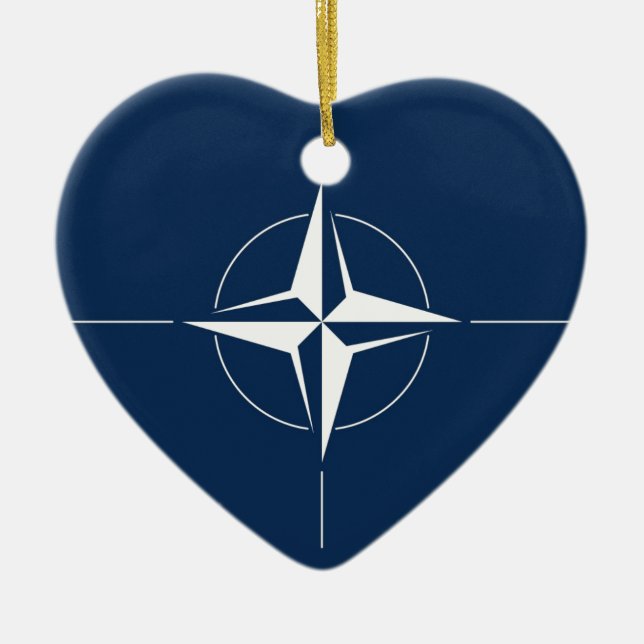 NATO Flag Ceramic Tree Decoration (Front)