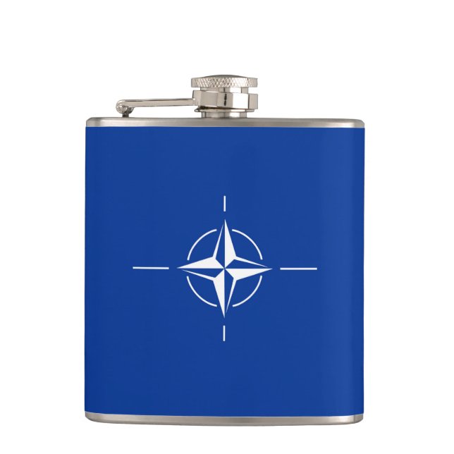 nato flag North Atlantic Treaty Organisation Allia Hip Flask (Front)