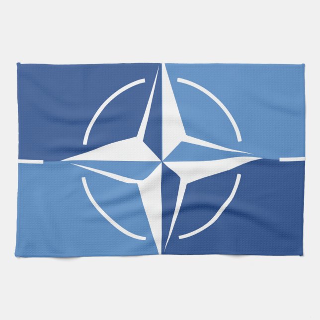 NATO ONAT flag symbol North Atlantic Treaty Organi Tea Towel (Horizontal)