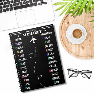 NATO Phonetic Alphabet & Aeroplane, Cool Aviation Notebook
