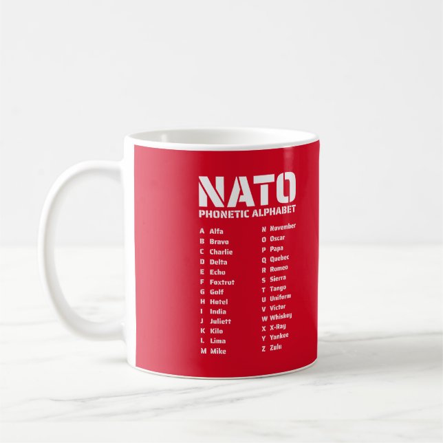 NATO Phonetic Alphabet Canada Coffee Mug (Left)