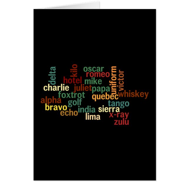 NATO Phonetic Alphabet (Dark Background) (Front)