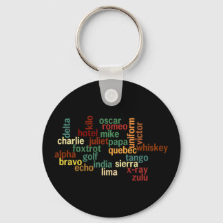 NATO Phonetic Alphabet (Dark Background) Key Ring