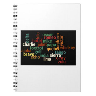 NATO Phonetic Alphabet (Dark Background) Notebook