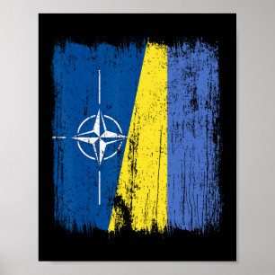 Nato Ukraine Half Flag Otan Ukrainian Heritage Poster