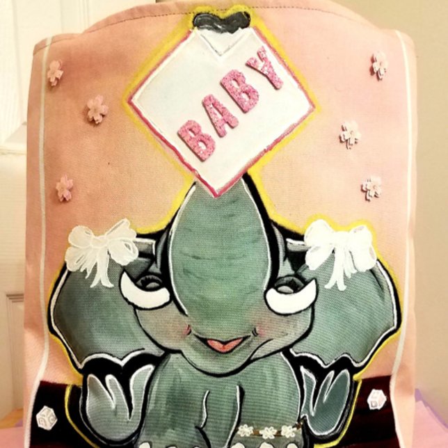 Natosha, The Baby Elephant Speller Pink Tote Bag (Creator Uploaded)