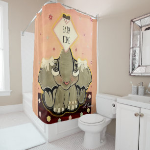 Natosha, The Elephant Speller Shower Curtain
