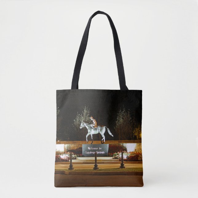 Natrive Dancer Horse Statue Saratoga Tote Bag (Front)