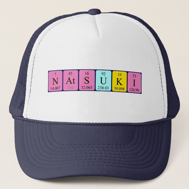 Natsuki periodic table name hat (Front)