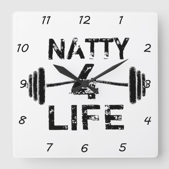 Natty 4 Life Square Wall Clock (Front)