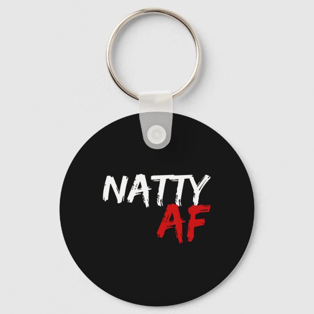 Natty Af Funny Bodybuilder Bodybuilding Workout Gy Key Ring (Front)