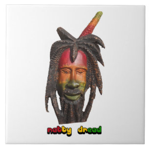 Natty Dread Rastaman With Dreadlocks Ceramic Tile