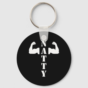 Natty Natural Muscles Bodybuilding Funny Gym Weigh Key Ring