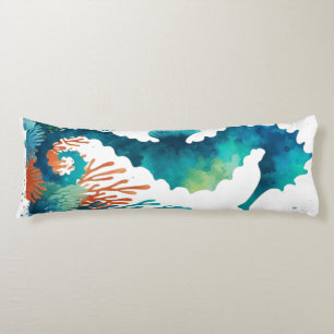 natuical/beach/coastal seahorse art body cushion