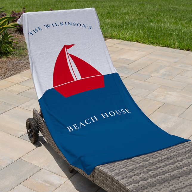 Natuical minimal personalised   beach towel (Creator Uploaded)