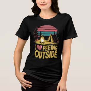 Natur pur – mit Humor - Ich liebe Draußen-Pinkeln Tri-Blend Shirt