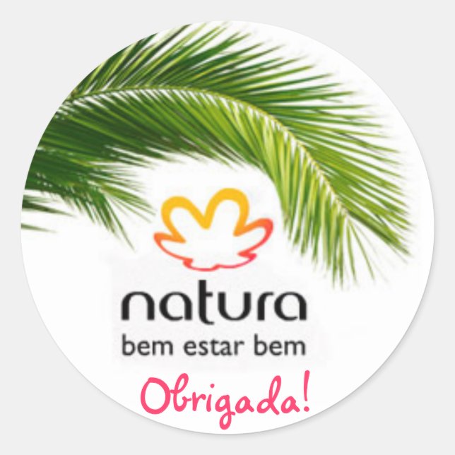 natura-comesticos, thank you! classic round sticker (Front)