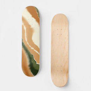 Natural Abstract Geode Watercolor Skateboard