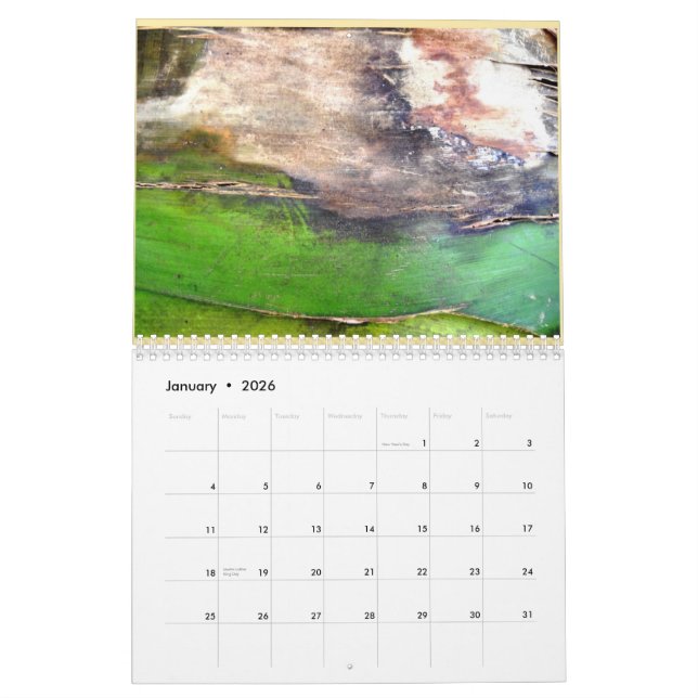 Natural Abstract On Bark Calendar (Jan 2026)