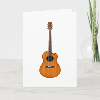 Natural Acoustic Guitar Folded Greeting Card
