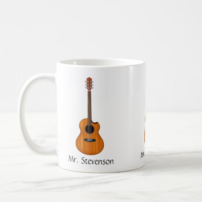 Natural Acoustic Guitar Mug (Left)