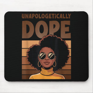 Natural Afro Retro Black Queen Unapologetically Mouse Pad