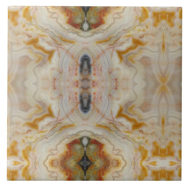 Natural Agate Stone, Authentic Colors and Design Ceramic Tile (Front)