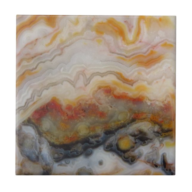 Natural Agate Stone, Authentic Colors and Design Ceramic Tile (Front)