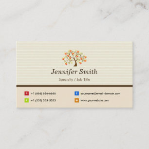 Natural and Elegant Swirl Love Tree Business Card