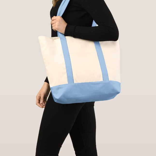 Natural and Light Blue Impulse Tote Bag (Front (Product))