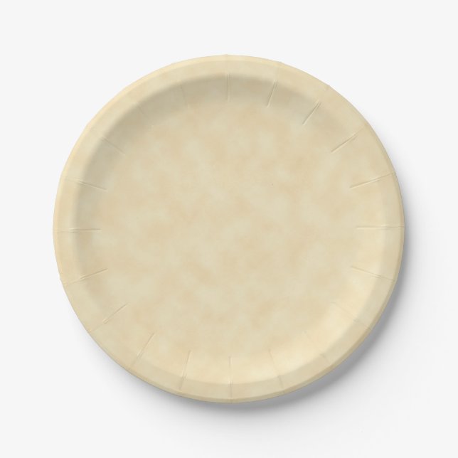 Natural Antique Parchment Paper Look Paper Plate (Front)