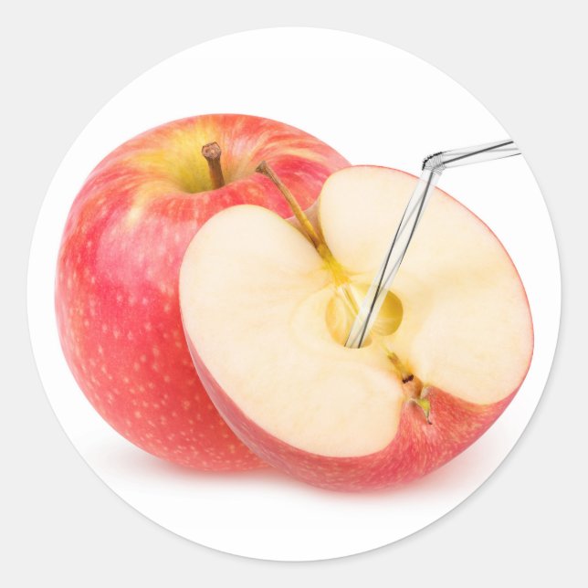 Natural apple juice classic round sticker (Front)