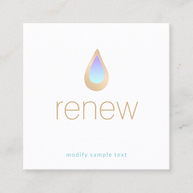 Natural Aromatherapy Skincare and Wellness Spa Square Business Card (Front)