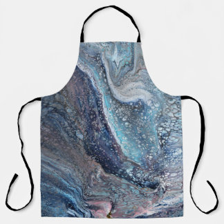 Natural Attraction 1 Blue Fluid Abstract Apron
