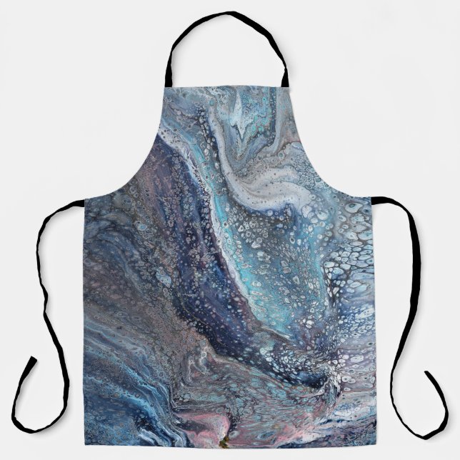 Natural Attraction 1 Blue Fluid Abstract Apron (Front)