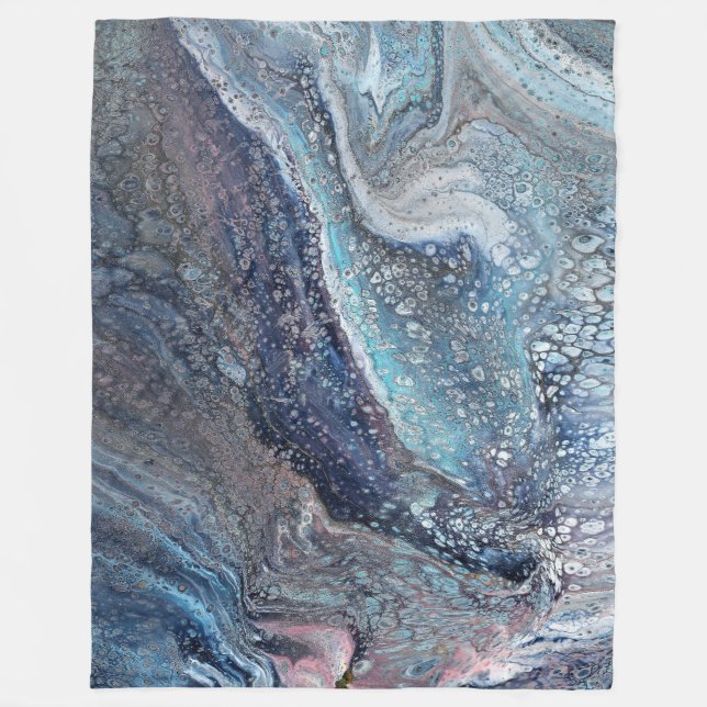 Natural Attraction 1 Blue Fluid Abstract Blanket (Front)