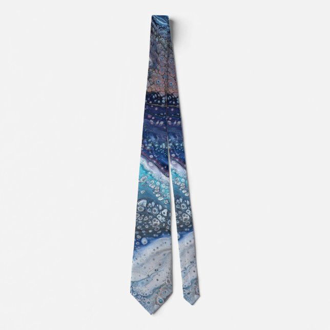 Natural Attraction 2 Blue Geode Acrylic Abstract Tie (Front)
