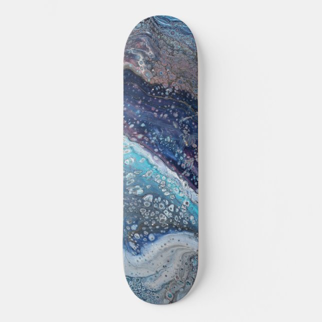 Natural Attraction 2 Blue Geode Skateboard Deck (Front)