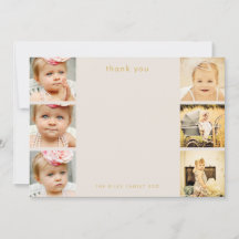 Natural Baby Thank You 6 Photo Frame Flat Cards