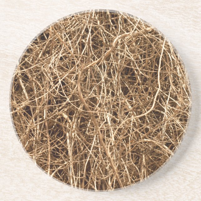 Natural background hay coaster (Front)