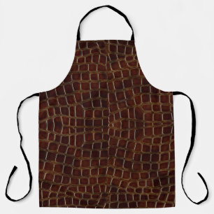 Natural background of lacquered brown crocodile le apron