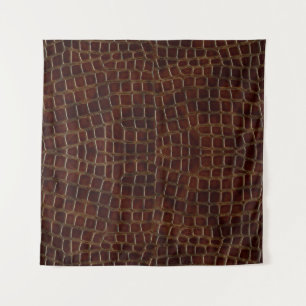 Natural background of lacquered brown crocodile le tapestry