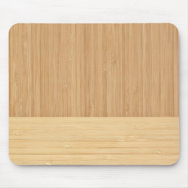 Natural Bamboo Border Wood Grain Look Mouse Pad (Front)